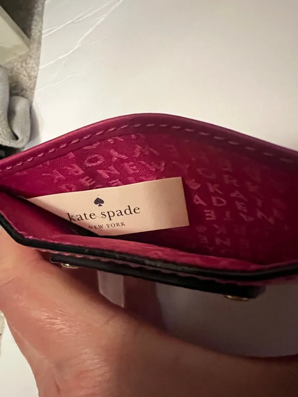 Kate Spade New York Bright Pink Card Case Wallet